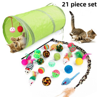 Conjunto de brinquedos para gatos de estimação 21 peças Canal de gatos Ratinho Combinado d...