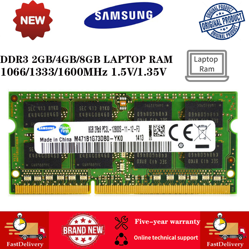 Samsung Ram DDR3 2GB 4GB 8GB DDR3L 1066Mhz 1333Mhz 1600Mhz 204Pin SODIMM Memória Para Notebook PC3L PC3 8500S 10600s Acessórios Computador