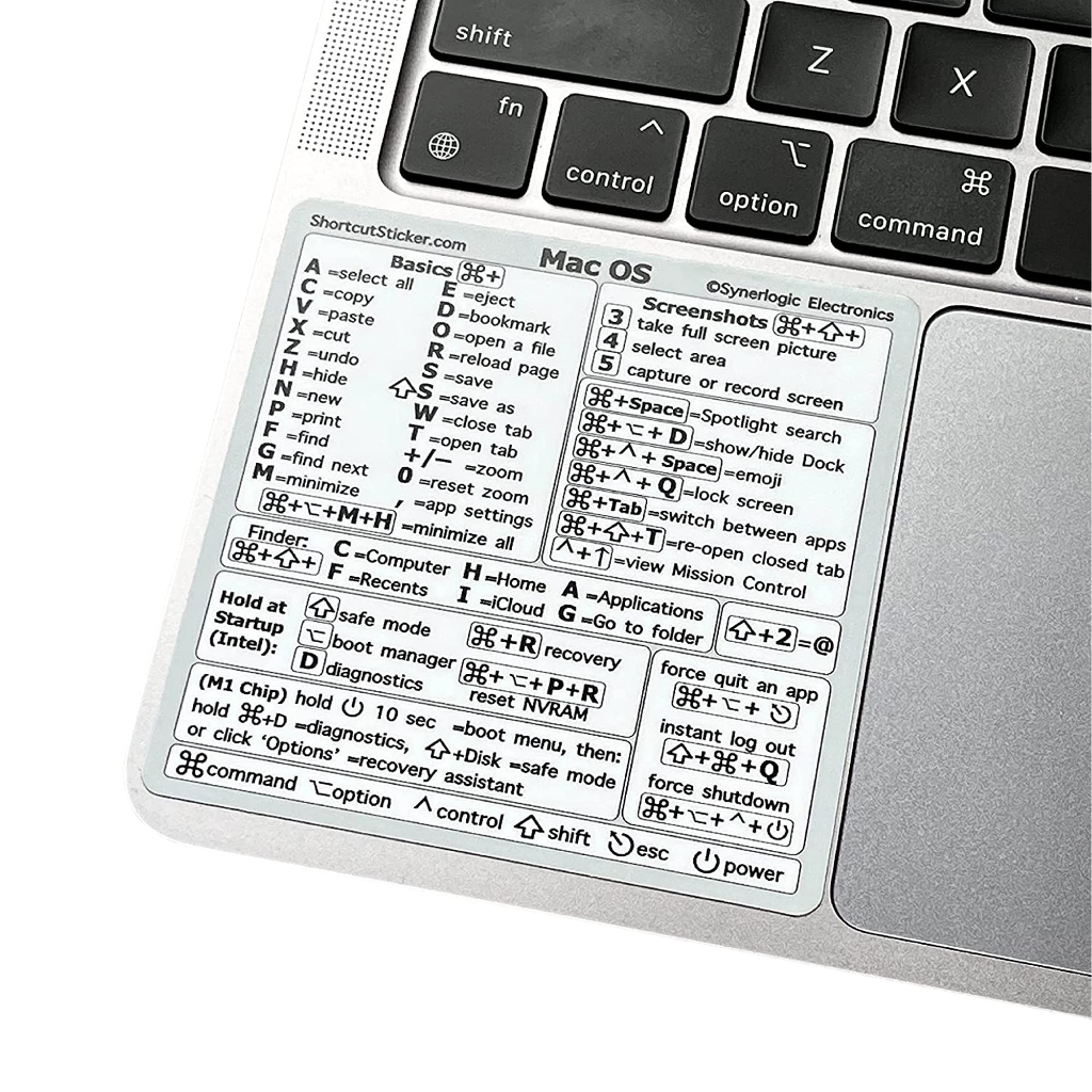 Para Macbook PC Portátil Windows Guia De Referência Atalhos De Teclado Adesivo