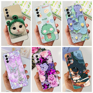 Samsung Galaxy M13 4G SM-M135F/F13 E135F Dinossauro De Gato Fofo Pintado De Silicone Macio TPU