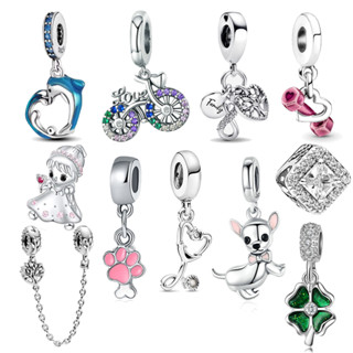 Berloque Pingente Charme P Prata 925 Coração Encanto Do Amor Da Família Pingente Pulseira Bracelete Jóias