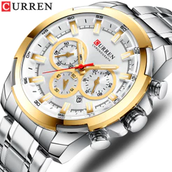 CURREN Relógio Masculino Esportivo De Quartzo De Aço Inoxidável Multifuncional Casual À Prova D'água CR61SX