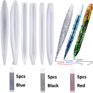 FLYTOP 3 Estilos Caneta De Resina Transparente Esferográfica De Silicone Para Decoração De Moldes