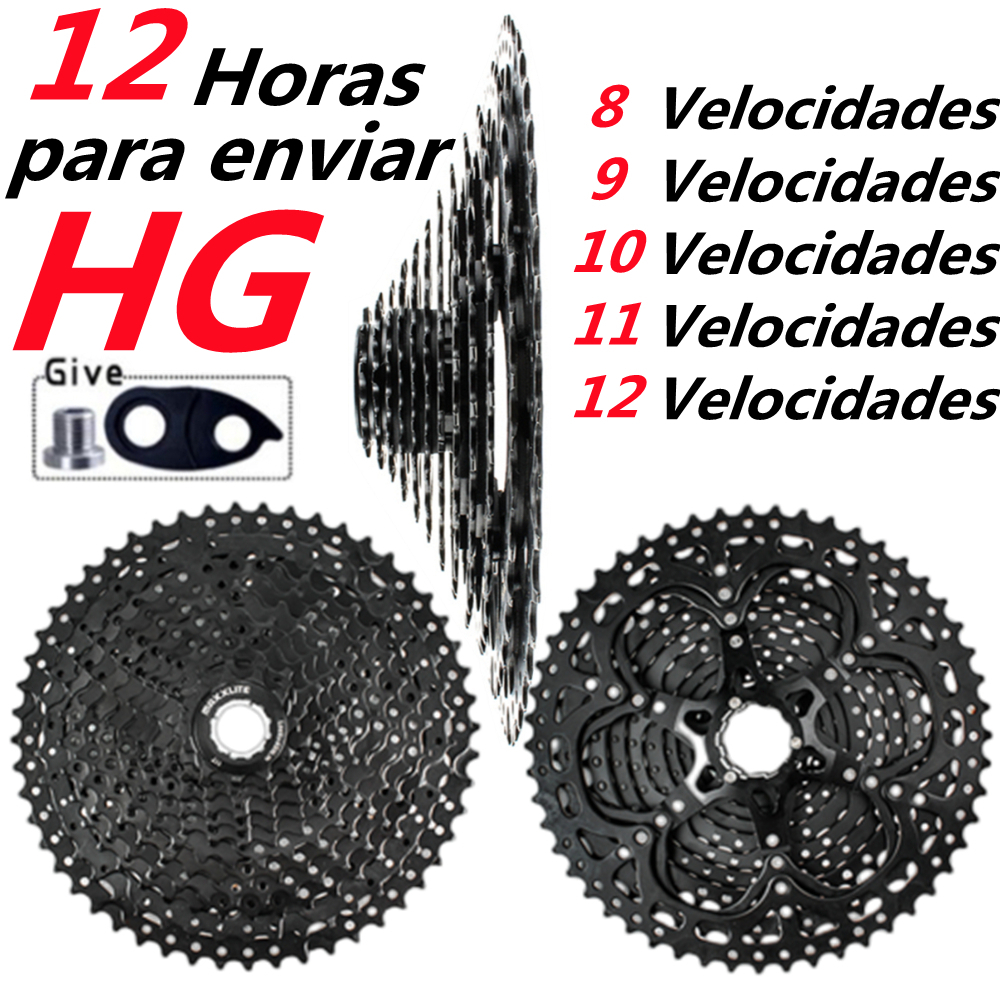 SUNSHINE MTB/Road Bicicleta Cassete 8/9/10/11/12 Velocidade Preto k7 8V/9V/10V/11V/12V Roda Dentada HG Sistema Mountain Bike Freewheel Para Shimano/SRAM Acessórios De