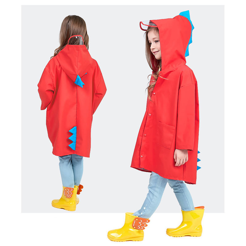 Capa De Chuva Infantil Dinossauro Poncho Com Capuz Vem Bolsa De Armazenamento Para Meninos E Meninas De Estudante De Des