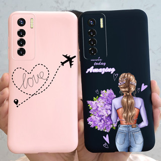 Tecno Camon 17/Camon17P/Pro CG8 Estojo Silicone Macio Preto Rosa Doce De Impressão Mais Novo