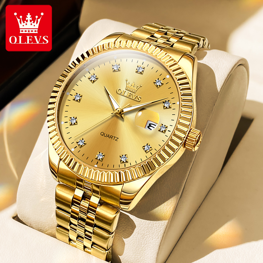 OLEVS 5526 relogio masculino dourado a prova d água original luxo Acero inoxidable - Watches