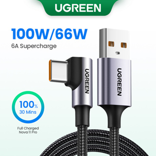 Cabo USB C De Nylon Ugreen 90 Graus Carregador Rápido Tipo Para Huawei Xiaomi Mi 8 Samsung Galaxy S9 Plus-Celular em Oferta na Shopee