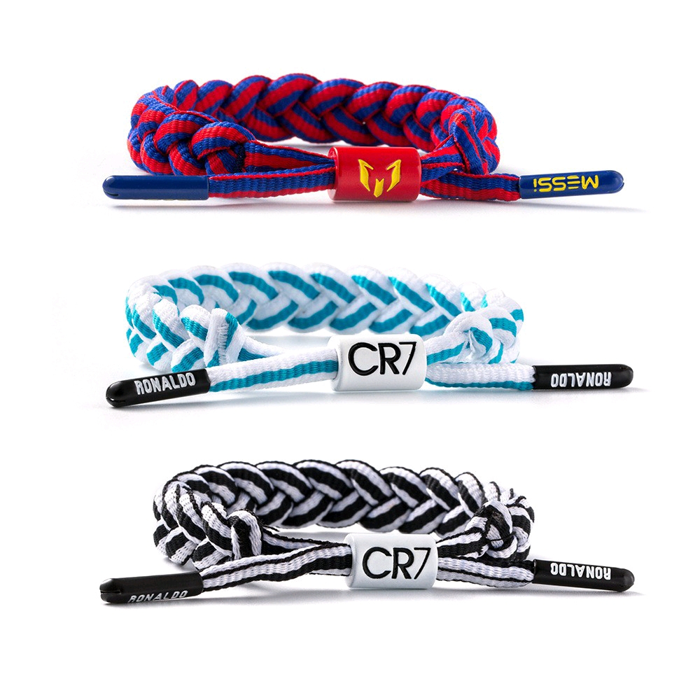 Bracelete De Corda Trançado Messi C Ronaldo Neymar Futebol
