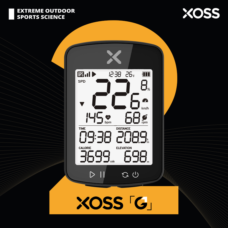 XOSS G2+ ciclocomputador bike Sem fios à prova de água IPX7 Tipo C recarregável velocimetro bike Ecrã LCD de 2,2" Bluetooth ANT+ ciclocomputador gps XOSS G2 Plus