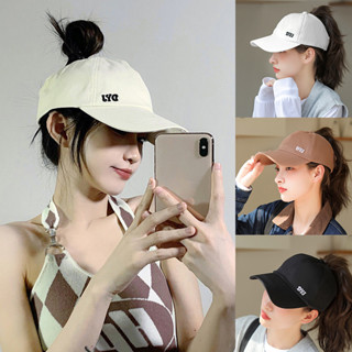 Boné De Beisebol Feminino Com Guarda-Sol Soft Top Casual Pode Amarrar Uma Carta De Rabo De Cavalo Alto Chapéu Vazio