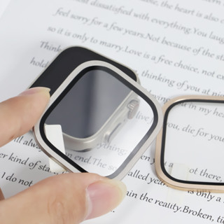 Pára-Choques Metálicos + Vidro Temperado Para Applewatch Relógio Inteligente Ultra 49mm Acessórios Protetor De Tela De Anti-Riscos HD Filme Completo iWatch 49 mm Homem Mulher