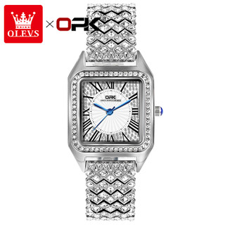 OLEVS Relógio Feminino A Prova D Água Quadrado Original Prata Aço Inoxidável 8619 em Oferta na Shopee