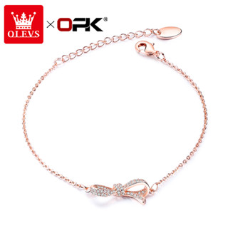 OLEVS Pulseira Feminina Aço Inoxidável Rose Gold Elegante Presente De Aniversário Para Muitas Ocasiões KS542