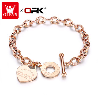 OLEVS GS967 Pulseira Feminina De Aço Titânio De Luxo Estilo Coreano