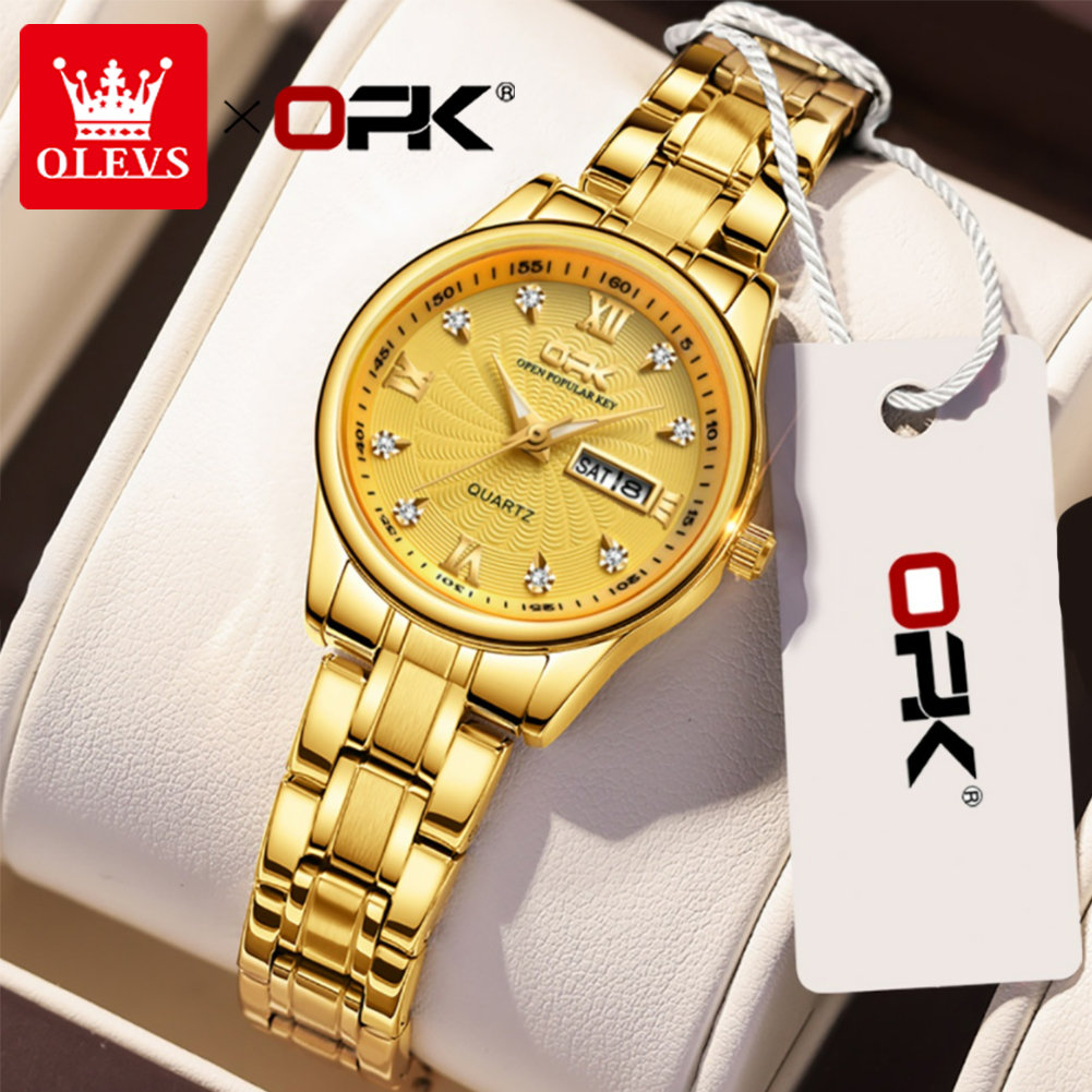 OLEVS Relógio feminino à prova d'água luxo relógio de negócios original 8103 - Watches
