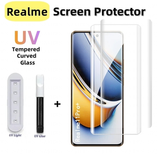Película UV Curva De Vidro Temperado Para Realme 11 Pro/10 Plus/11 Narzo 60 Protetor De Tela Series