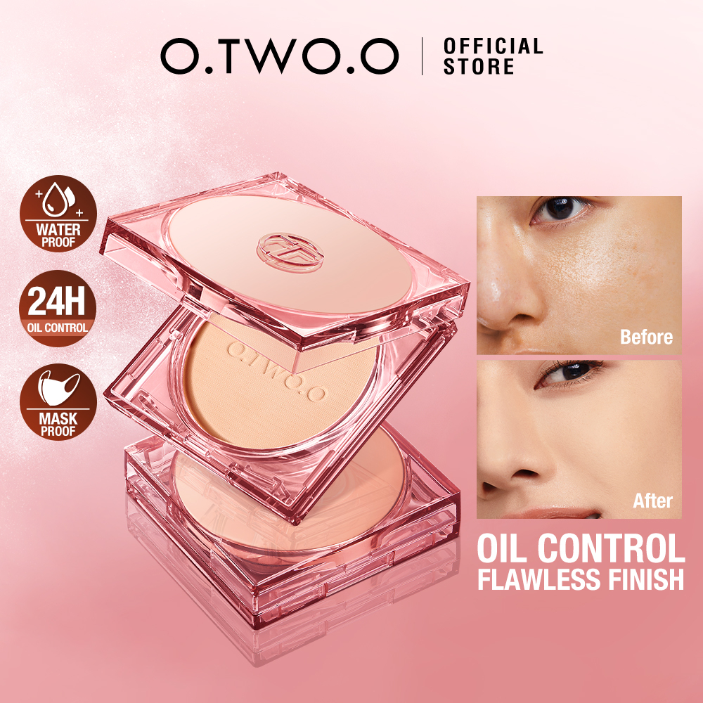 O.TWO.O Pó Facial Controle de Oleosidade Fixação 24H Mate com Puff em Oferta na Shopee