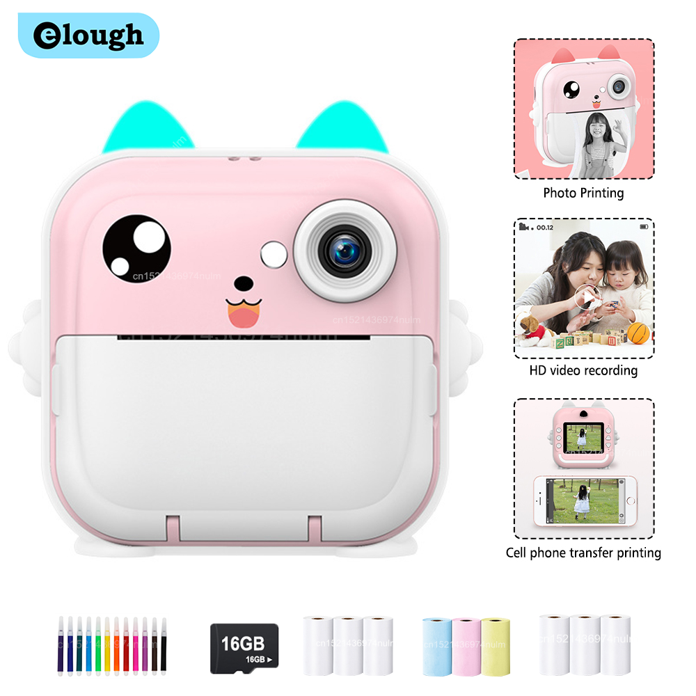 Câmera De Impressão Instantânea Para Crianças Vídeo Fotografia Digital Fotográfica Toy Mini Impressora Térmica Boy Girls Birthday Gift