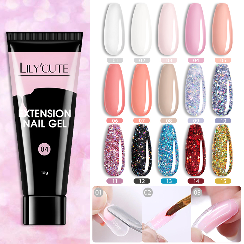 Gel De Extensão De Unhas 15ml White Clear Glitter Semi Permanente Embebido Em Arte UV Rápida Da Ponta Francesa em Oferta na Shopee