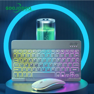 GOOJODOQ Teclado Ipad Sem Fio Português Retroiluminado E Mouse Recarregável Bluetooth Silencioso Ultrafino  Para tablets Android Windows IOS em Oferta na Shopee