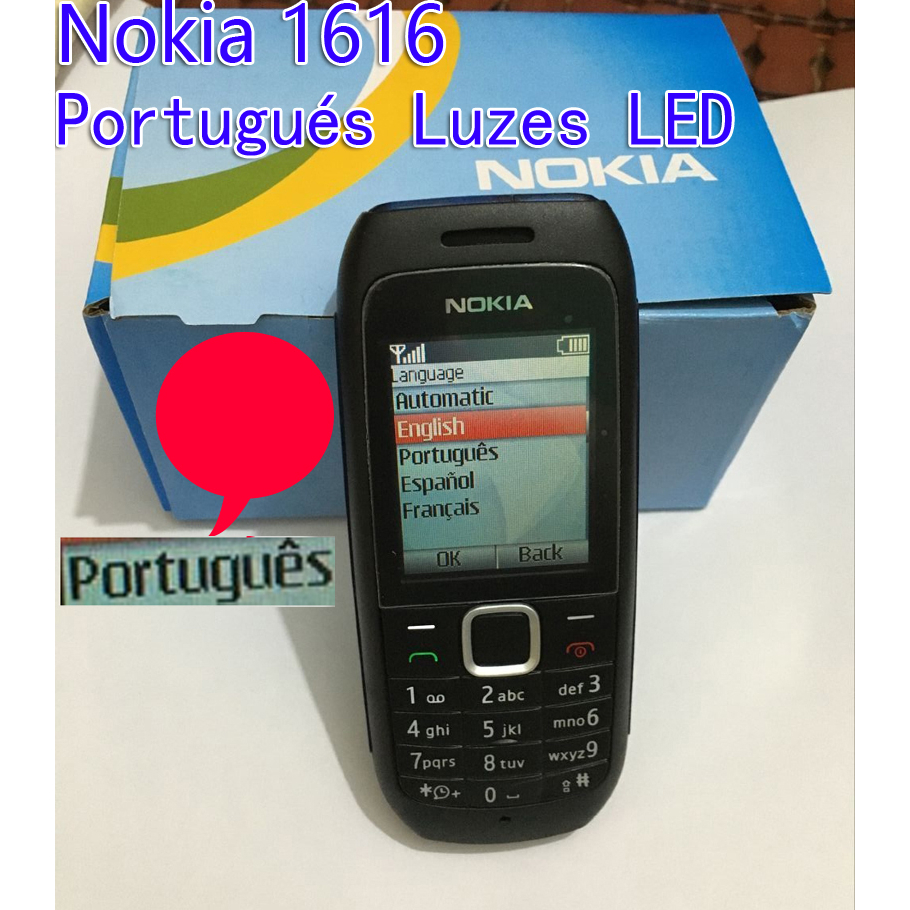 Imagem Telefone Celular Nokia 1616 Gsm Basic Original Desbloqueado Com O Idioma Inglês