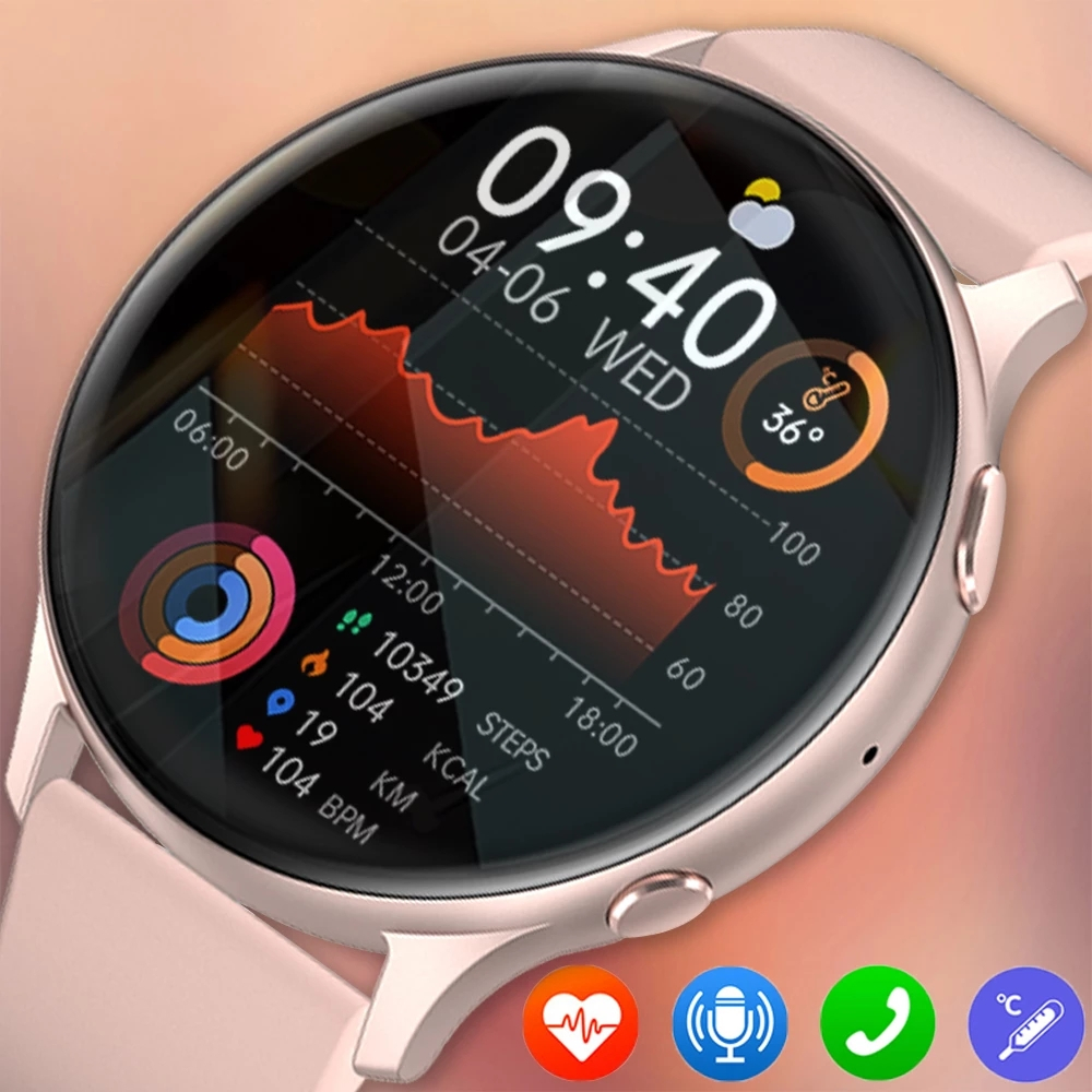 2023 Novo Relógio Inteligente De Temperatura Corporal Mulheres Homens HD 360 * 360 Tela Atende Chamada De Discagem Smartwatch Para Relógios Samsung + Caixa