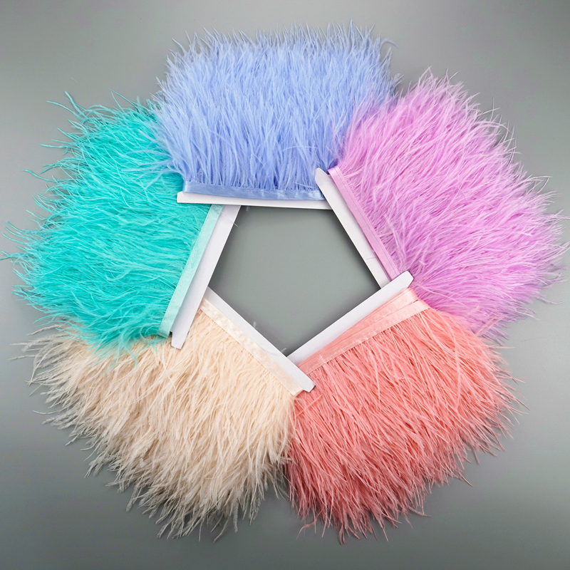 1metro De Pena De Avestruz Colorida Largura 8-10cm De Fita De Pluma Natural Para Decoração De Agulhas E Saia Artesanal em Oferta na Shopee