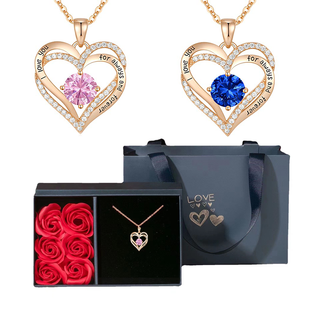 Colar Feminino Caixa De Flores Artificial Para Sempre Pingente Coração Namorada Esposa Dia Dos Namorados em Oferta na Shopee