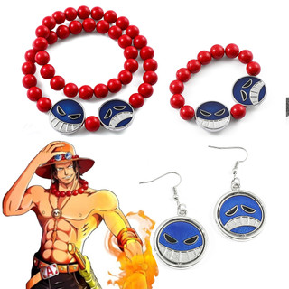 Anime Metal Colar De Contas Vermelhas De Uma Peça Portgas D Ace Para Mulheres Homens Colares Jóias Correntes De Pingentes Rotativas Gargantilha