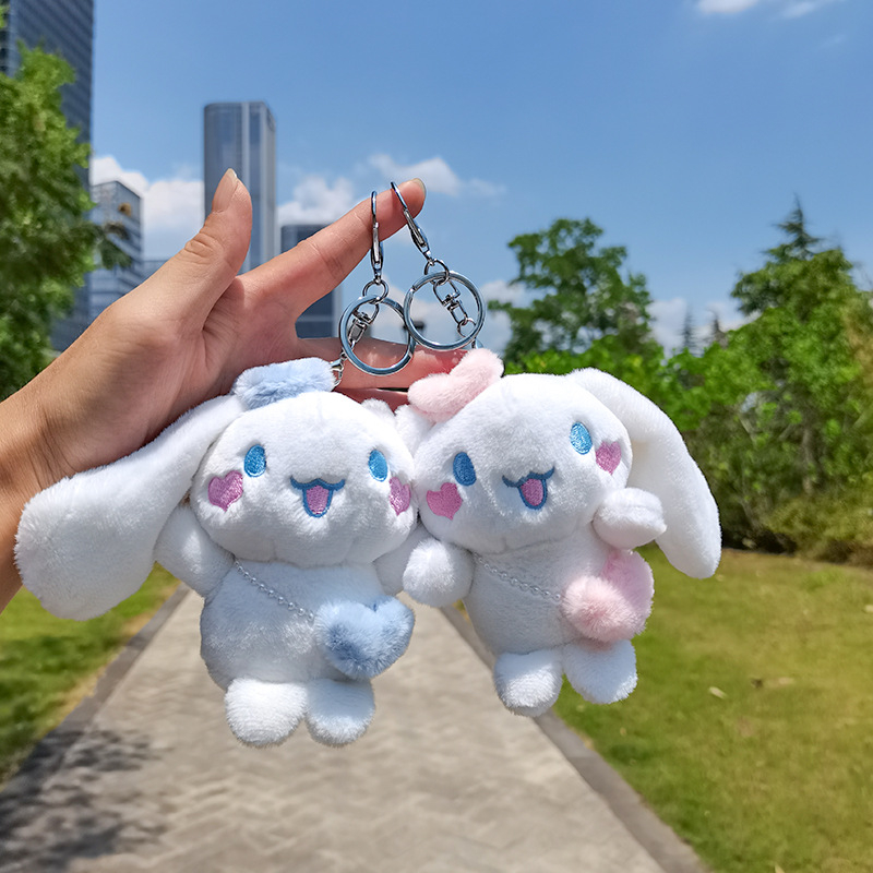 Desenho Animado Sanrio Keychain Cute Creative Toy Plushie Chaveiro Acessórios Cinnamoroll Mochila Menina Pendan