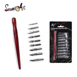 SeamiArt Artista Caligrafia Cômica Conjunto De Canetas 9pcs Pontas De Caneta 1pc Porta Arte Suprimentos Papelaria em Oferta na Shopee