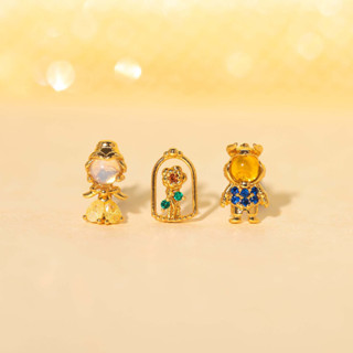 Conjunto De Brincos 3Pcs Beauty E O Belle Beast Jóias Para Rose
