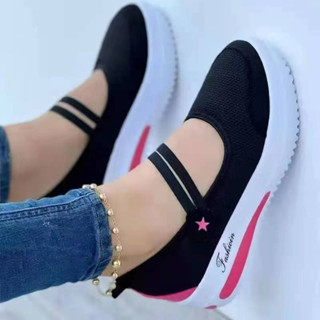 Tênis De Verão Feminino Moda Conforto Plus Tamanho Malha Respirável Não Deslizante Sapatos De Corrida Esportiva
