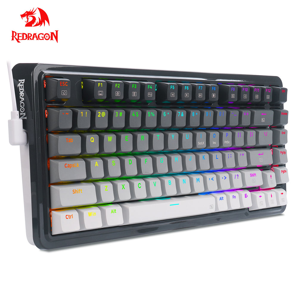 REDRAGON KS82-B USB RGB Jogo Mecânico 78 % Teclado Com Fio 82 Teclas Layout Hot-Swap Compact Gamer Para Computador PC Portátil em Oferta na Shopee