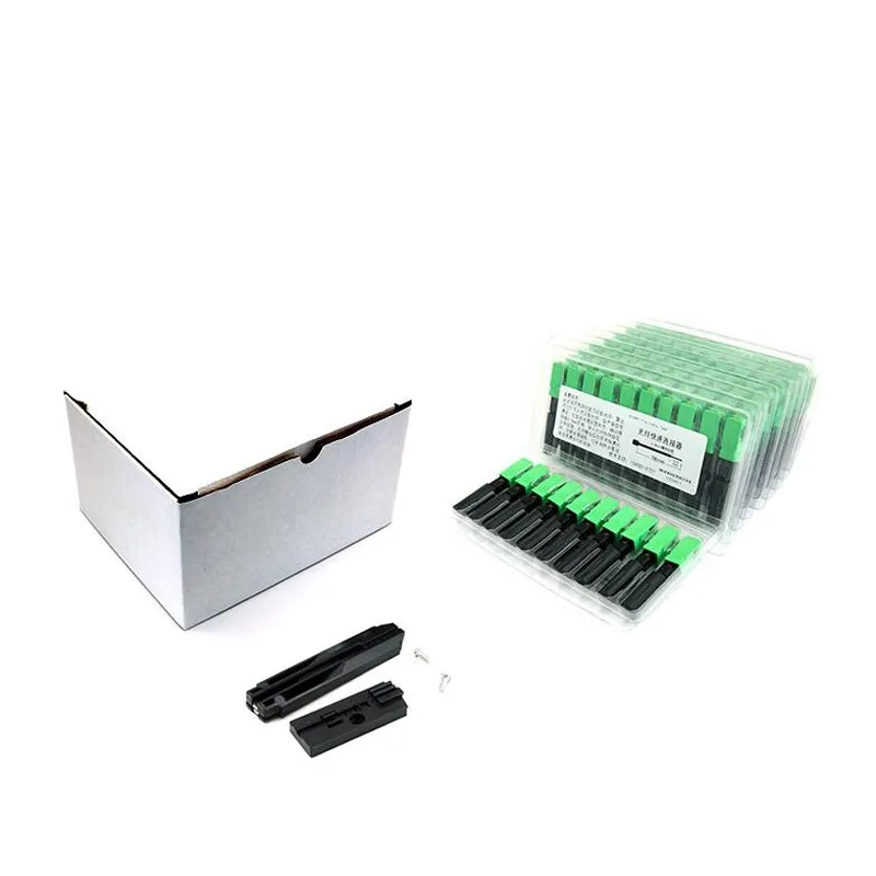 50 Pcs Rápida Conector Embutido Sc  apc Upc Fibra Óptica Conector Frio Fio De Couro Conector De Fibra Ótica Fria
