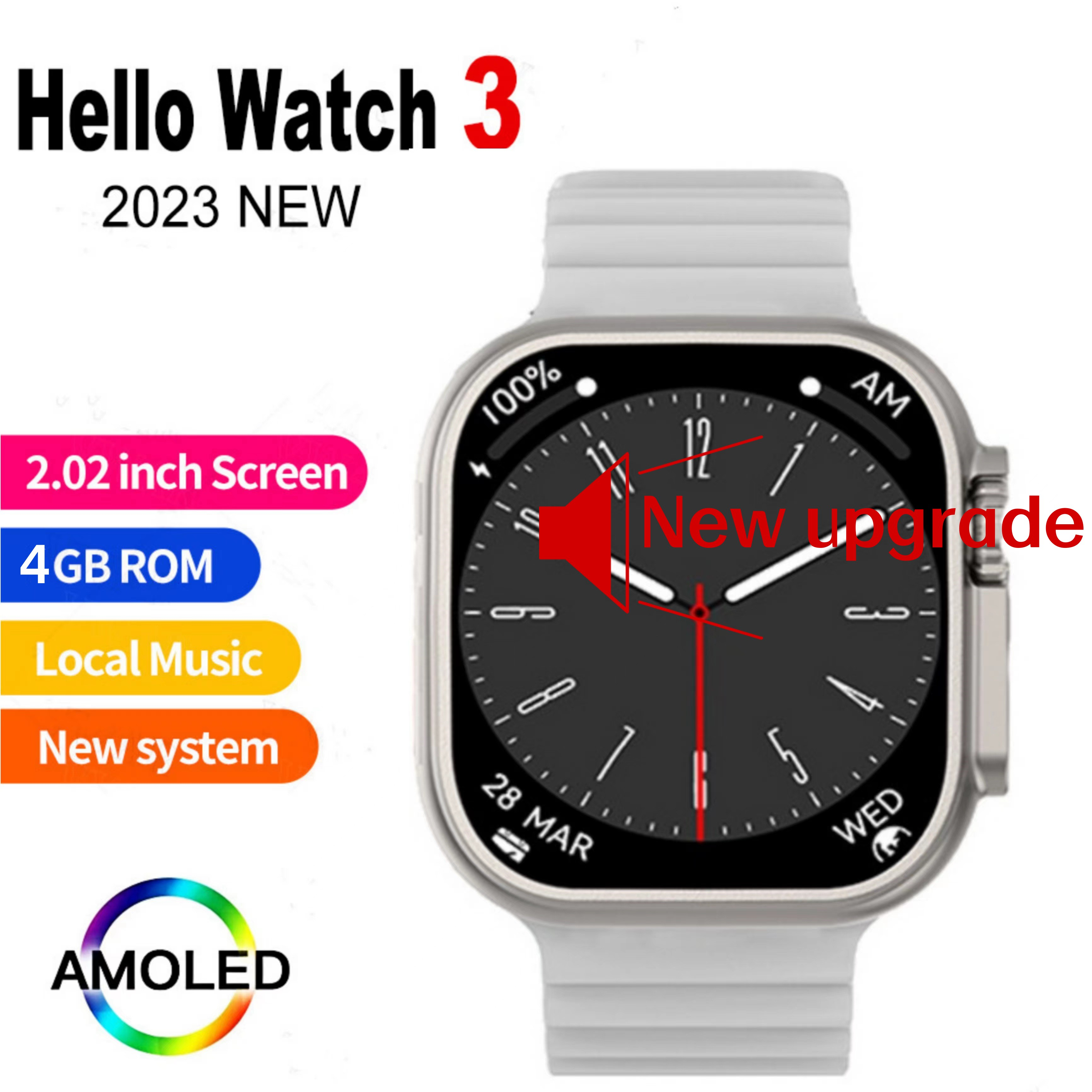 レビューを書けば送料当店負担】 Hello Watch 3 AMOLED スマート