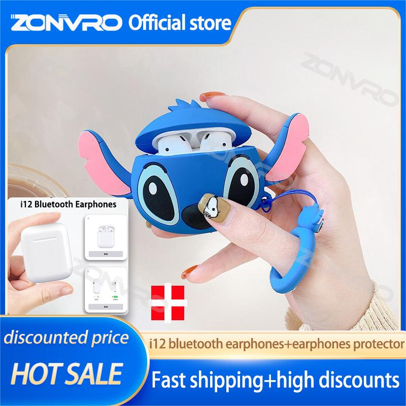 Novo Fone De Ouvido Bluetooth Wired Tws inpods i12 Vem Com Caixa Protetora Para Desenhos Animados Compatível Andróide E ios