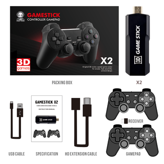Bastão De Jogo Retro Goojodoq/Videogame/4K 32gb 64gb 2 Console De Controle Sem Fio Jogos Portáteis Antiguidade