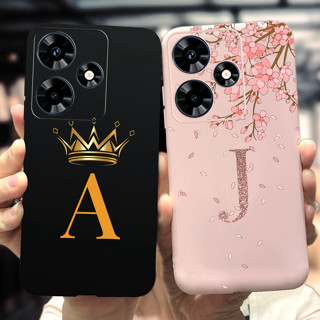 Infinix Hot 30 X6831 2023 Case Luxo Nome Personalizado Letras Alfabeto Soft Phone Tampa Traseira 4G Hot30 Casing