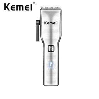 Kemei Cordless Fade Hair Clipper Barbeadores Profissionais Sem Fio Kit De Corte De Cabelo Display LED Recarregável Aparador Com Baixo Ruído Para Homens