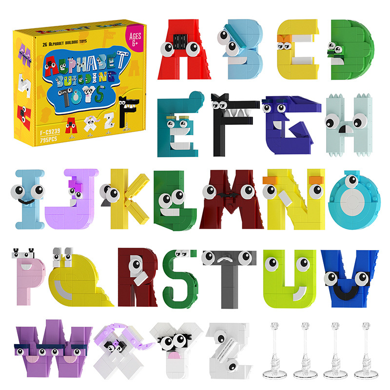 Alfabeto Lore Building Block Toys Creative Uppercase ABC Letters Animal Education Brick Kit Tijolo De Educação Presente De Aniversário Para Meninas