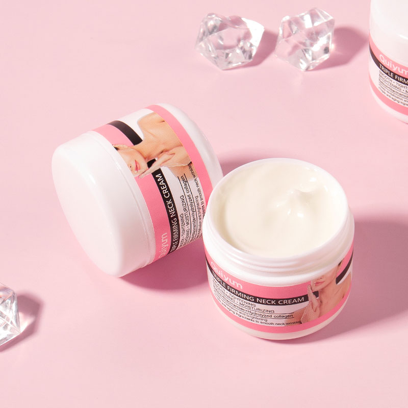 QUIYUM Triplo Creme Firmador De Pescoço Nutritivo Clareador De Colágeno Apertar A Pele 30g
