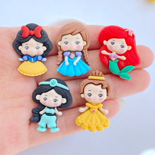 Conjunto de 10 Peças Resina Princesa Princesa Princesa de Fundo Plano Diy Mobile Phone Patch Flat Pendant Acessórios para Cabelo Infantil