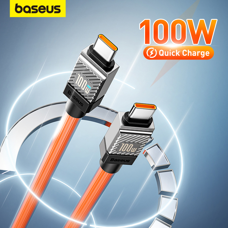 Cabo Baseus 100W USB Tipo C 6A Super Carregamento Rápido Para Huawei em Oferta na Shopee