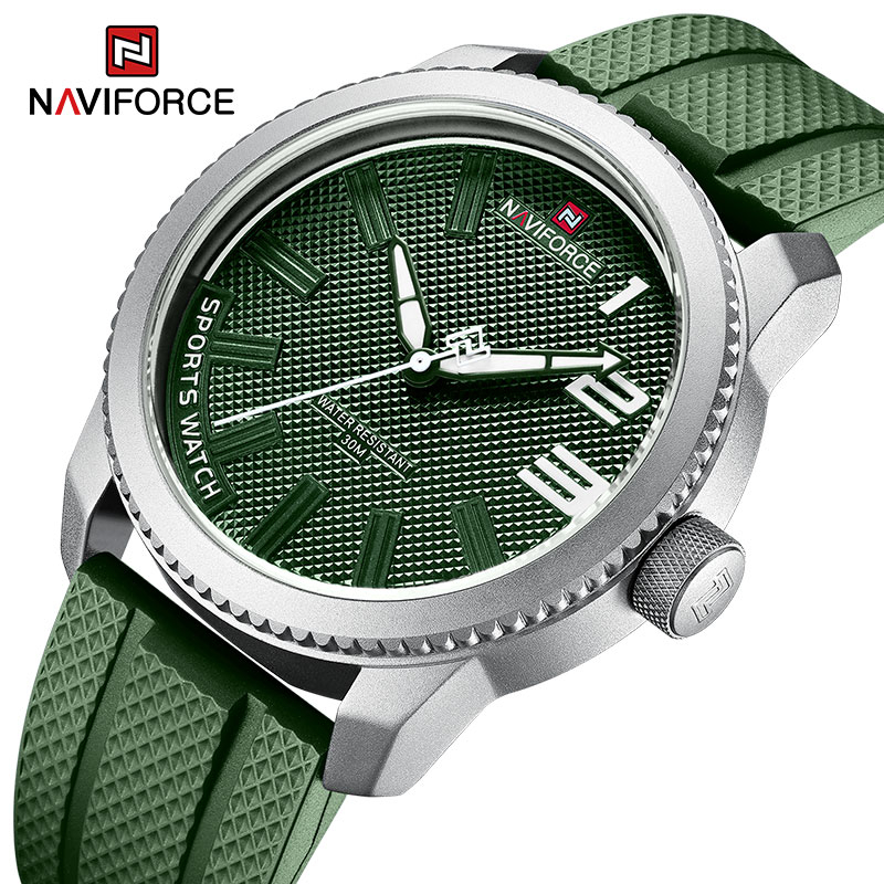 NAVIFORCE 9202T Relógios De Silicone Strap À Prova D'água Negócios Para Homens Esportivos De Luxo Fahion Quartz Men