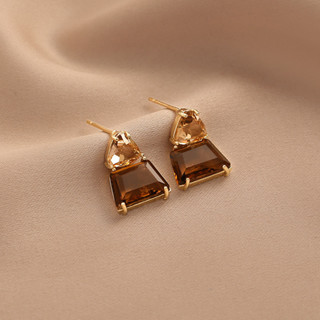 Brincos Geométricos Trapezoidais De Gotas De Cristal Para Mulheres Jóias De Moda Coreana Vintage Festa De Casamento Girl Elegance