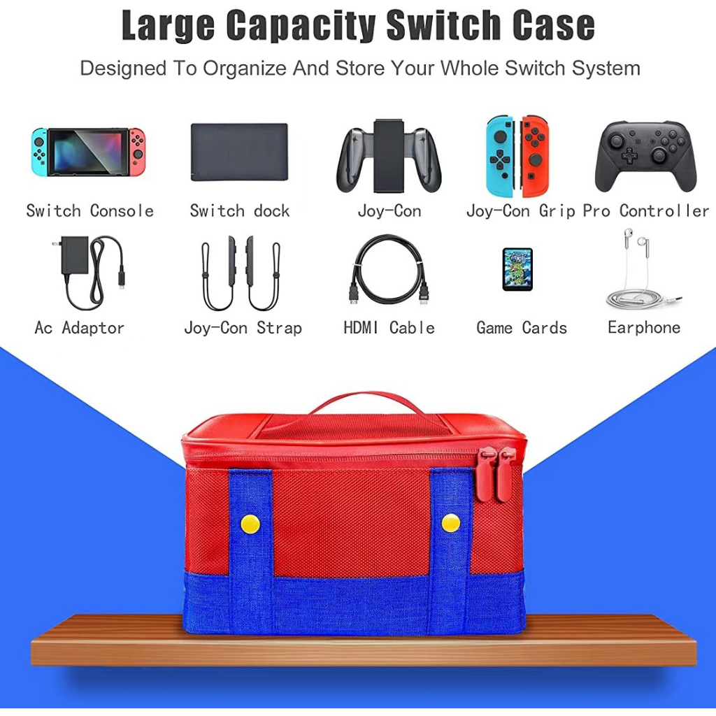 Estojo De Transporte De Grande Capacidade Para Nintendo Switch Console OLED Pro Controller Storage Bag