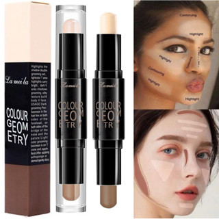 Caneta De Cabeça Dupla 3D Corretivo Contorno Facial Feminina Maquiagem Beleza