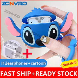 2023 Novo Fone De Ouvido Bluetooth Fones Com Fio inpods i12 Vem Caixa Protetora Para Desenhos Animados Compatível Andróide E ios